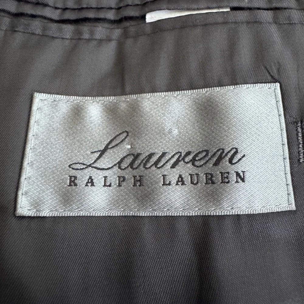 Lauren Ralph Lauren Silver Label Suit Mens 40S 33W Grey Pinstripe Wool‎ Cashmere